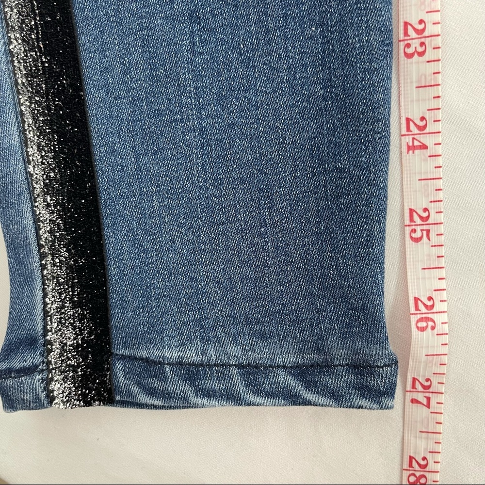 Guess Skinny Jeans Glitter Side Stripe Medium Wash - Picture 2 of 11